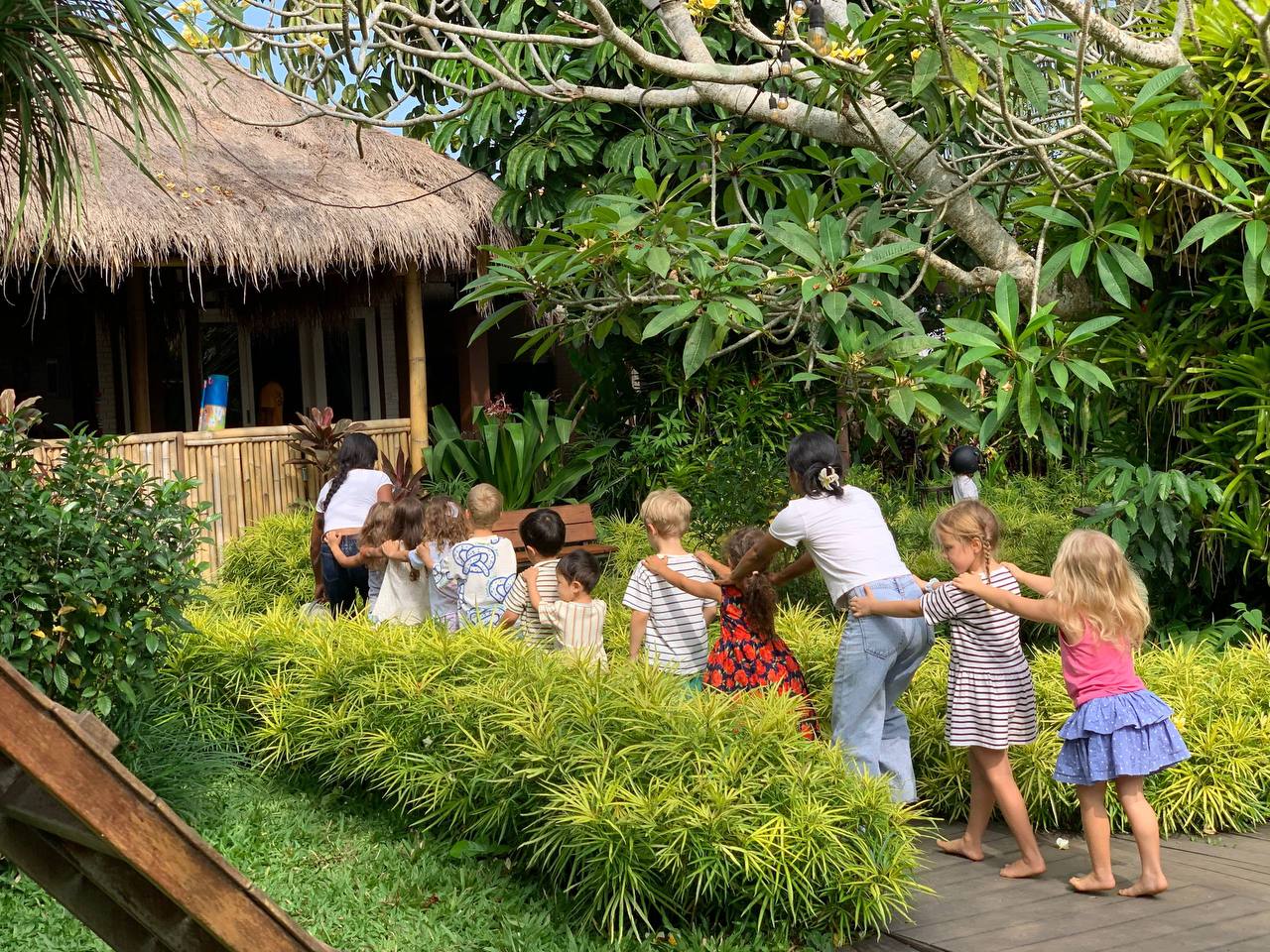 A path through the garden on the Balu Kids campus near Ubud